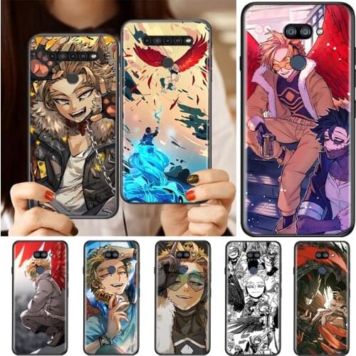 Black Soft BNHA Hawks Coat Anime For LG K92 K62 K52 K42 K31 K22 K71 K61 K51S K41S K30 K20 G8 G8S G8X Phone Case