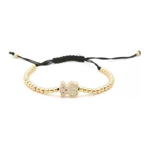 Gold silver new pave cz Cubic Zirconia rope adjusted Copper Beads Bracelet uhj4 Braided Bangles men gift