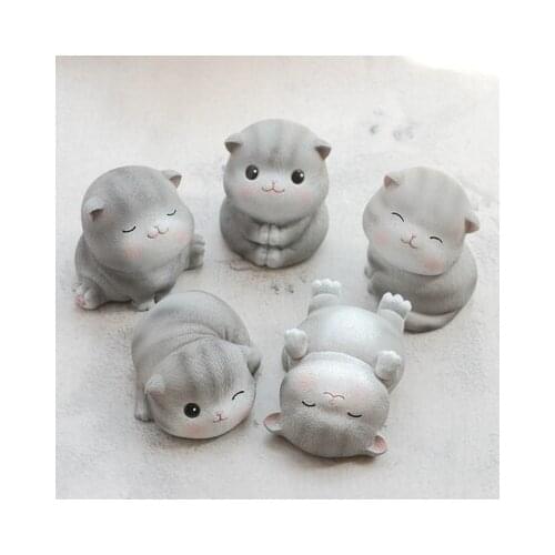 PRZY Animal Cute Cat Mold 5 Styles Mold Silicone Kitten Clay Resin Molds Candle Gypsum Chocolate Moulds