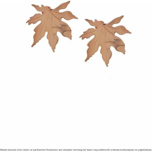 Silver Autumn Series Rose Sycamore Leaf Earrings