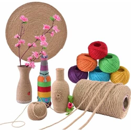 Natural Hemp Linen Cord Rope DIY Tag Label Hang Rope Wedding Home Accessories Decorative Twine Jute String Gardening Cord