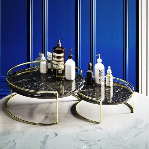 Storage rack cosmetics storage box skin care dressing table marble rack shelf
