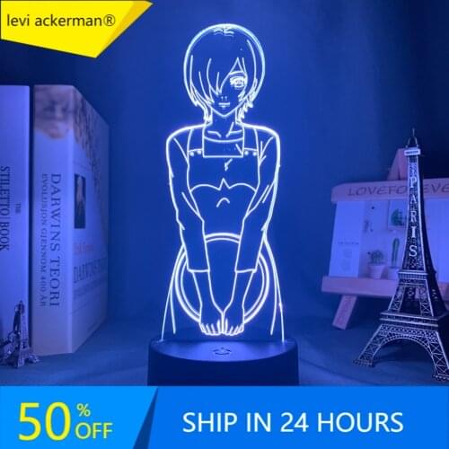 Anime Light Tokyo Ghoul Touka Kirishima Led Night Light for Bedroom Decor Nightlight Gift Tokyo Ghoul 3d Lamp Touka Kirishima
