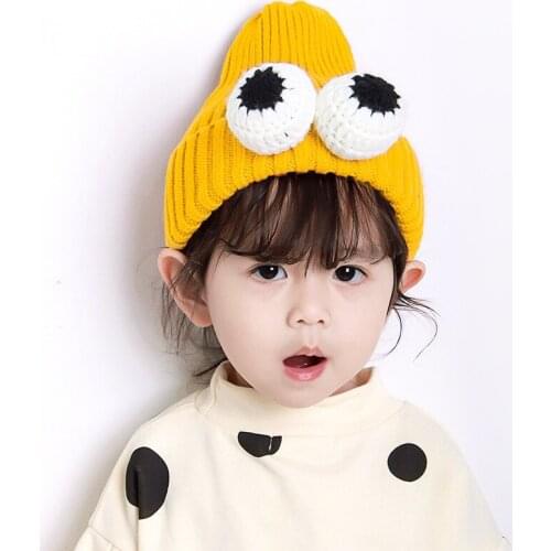 Girls' knitted hats autumn and winter fashion woolen hats outdoor activities warm peaked hats male baby hoods