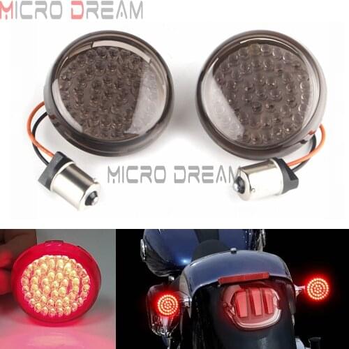 2" 1156 LED Bullet Brake Turn Signal Light Inserts for Harley Softail Dyna Sportster Touring Street Road Electra Tri Glide FLHTK