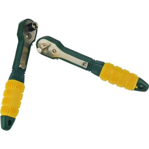 Yellow green mini ratchet wrench 1/4 screwdriver rod 6.35 fast and easy non-slip handle