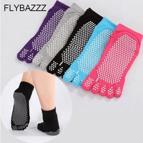 Womens Non-slip colorful Cotton Floor Pilates Socks Yhao Brand Antiskid Breathable Women Physical Good Grip Men Yoga Toe Socks