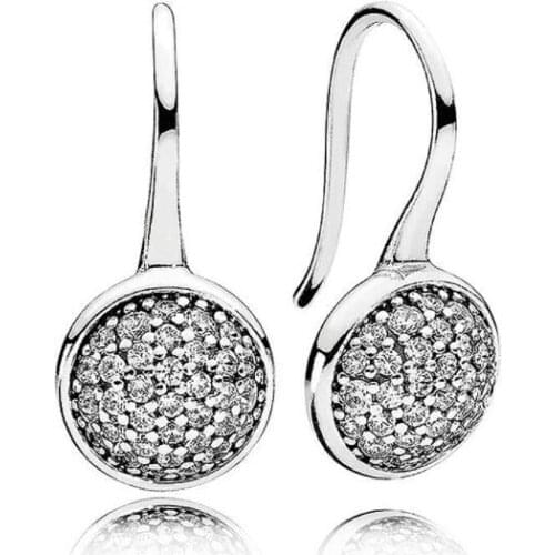 925 Sterling Silver pandora Earrings Dazzling Droplets Stud Earrings For Women Wedding Party Gift pandora Jewelry