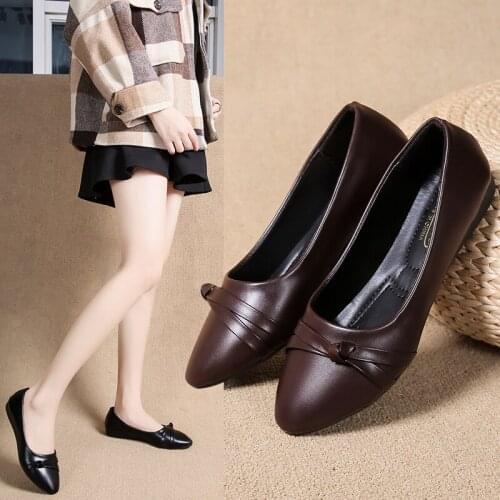 Womens Flat Shoes, Dark Comfortable Pointed Soft Sole Shoes