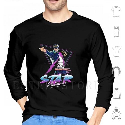 Star Platinum 80S Vibe Hoodies Jojos Bizarre Adventure Jjba Jotaro Star Platinum 80S 80S Vibe Neon Anime Geek