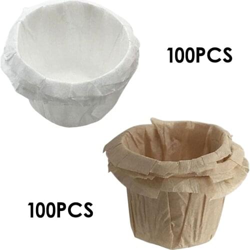 100x Coffee Dper Coffee Paper Strainer Coffee Filter Paper Unbleached for Keurig K-Cup D Coffee Replacement