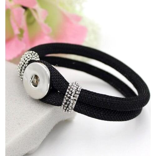 18mm Snap Jewelry Vintage Fabri Rope Wrist Bracelet 8 Colors Snap Bracelet For Men and Women Girls Gifts Puselra Bijoux