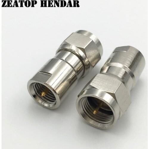 5Pcs Brass FME Male Plug to F TV Type Male Jack M/M RF Coaxial Converter Adapter 50 ohm Straight F to FME Connector