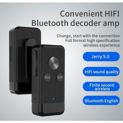 Bluetooth 5.0 Noise Reduction 3.5mm Aux Audio Receiver Adapter Support TF Card