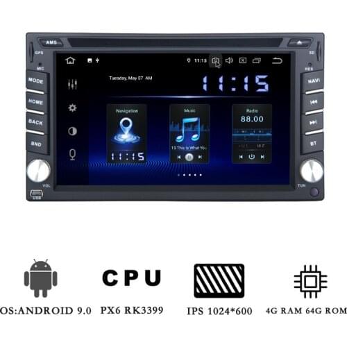 2 din Android 10.0 Universal Car Radio for Nissan Honda Hyundai Head Unit DSP 178mm*100mm 4GB+64GB Multimedia Player TDA7850
