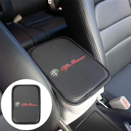 VEHICAR Car Armrest Pad for ALFA ROMEO Car Armrest Cover Carbon Fiber Leather Decoration Cushion Dust-proof Universal