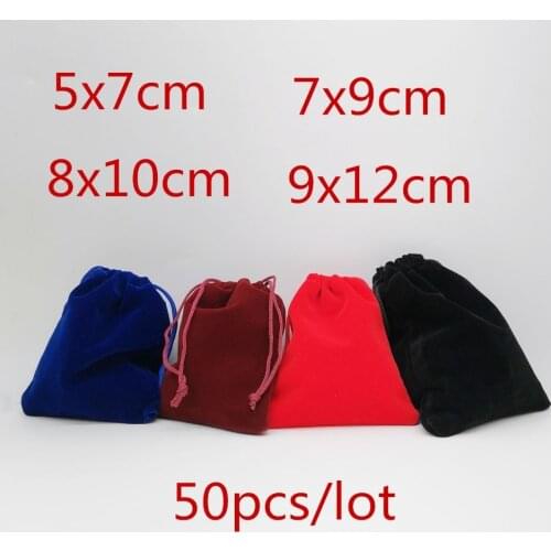 50pcs 7x9cm Velvet Bag Drawstring Velvet Pouch Jewelry Packaging For Jewelry Pouch Jewellery Bag Pouches Jewelry Packaging Bags