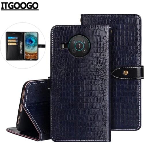 Case For Nokia X10 Case Cover Crocodile Grain Flip Leather Case For Nokia X20 Cover Business Phone Case