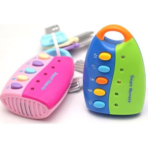 Kid 's Simulation Remote-Control Car Key Lock Lighting Combination Music Education and Wisdom Pretend Play Toys