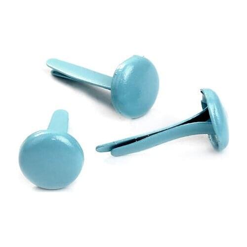 DoreenBeads Metal Alloy Brads Light Blue Handicrafts Scrapbooking Embellishment DIY Craft Supply Round 15mm x 8mm, 20 PCs