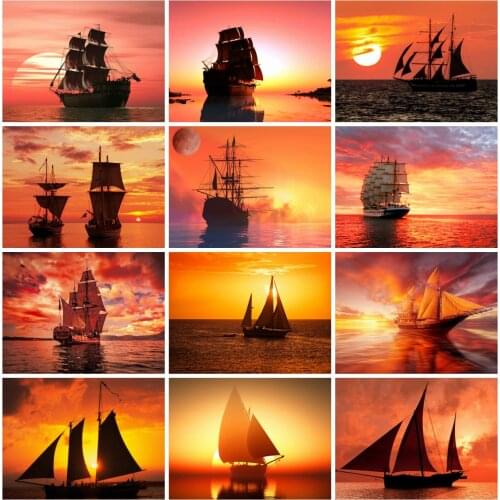 EverShine DIY Diamond Painting Cross Stitch Ship Picture Rhinestones Diamond Mosaic Bead Embroidery Sale Handmade Hobby Gift