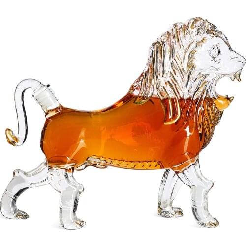 Lion Animal Whiskey and Wine Decanter Beautiful Profile of A Lion 500ml - Whiskey, Wine Scotch or Liquor Decanter