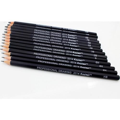 Professional 14pcs 6H-12B Pro Art Drawing Sketching Black Simple SET of Pencils for Artist the pencils for drawing school sets