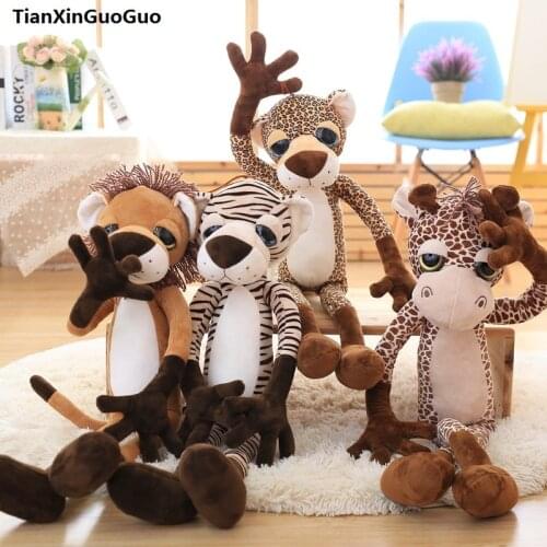 New arrival large 80cm cute jungle animal, lion,giraffe,tiger, leopard soft plush toy throw pillow birthday gift h0824