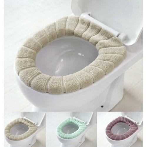 NEW Arrival Comfortable Velvet Coral Bathroom Toilet Seat Cover Washable Closestool Standard Pumpkin Pattern Soft Cushion