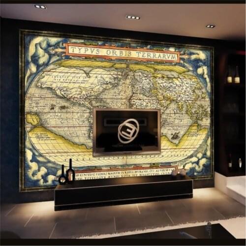 XUE SU Customized large wallpaper mural nautical retro map interior store decorative painting