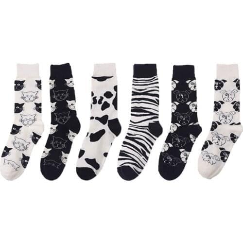 1 Pair Novelty Womens Socks New 2021 Fashion Trend Cotton Men Sock Art Print High Quality Men Socks Big Size 43/46