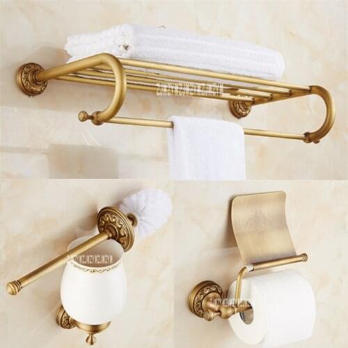 New Artistic Bathroom Accessories Set 3 Pieces, Hardware Pendant Suit, Towel Rack, Toilet Paper Holder, Toilet Brush Hot Selling