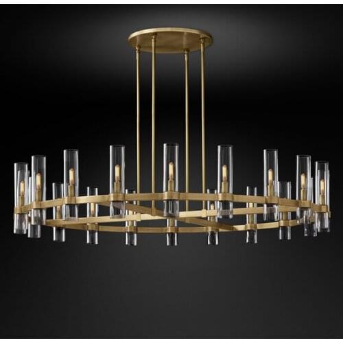 Post-modern chandelier simple personality villa duplex staircase hotel club all copper designer luxury living room chandelier