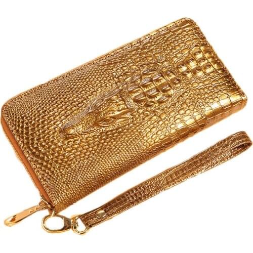 8PCS / LOT Luxury Design Ladies Leather Wallet 3D Crocodile Patterned Women Purse Clutch Long Female Purse Phone Pocket Wallet