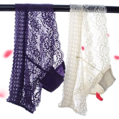 Sexy ladies underwear waist bottom full lace pants female transparent panties hollow briefs girls knickers cotton cuecas women