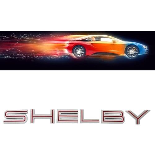 Silver Red SHELBY for Cobra GT500 Trunk Deck Lid Emblem Badge Sticker