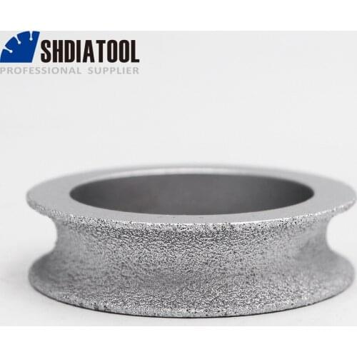 SHDIATOOL 75mmx15MM Vacuum Brazed Diamond grinding wheel for half-round edge for grinding on marble, granite , quartz