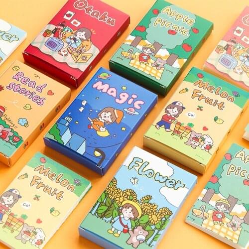 Cute girl Memo Pad Message Sticky Notes Decorative Notepad Note paper Memo Stationery Office Supplies