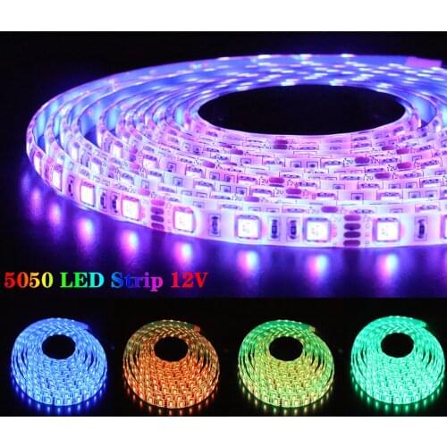 LED Strip 5050 60LEDs/m Flexible LED Light White/Black PCB RGB RGBW RGBWW 5050 LED Tape 300LEDs 5m/Lot DC12V