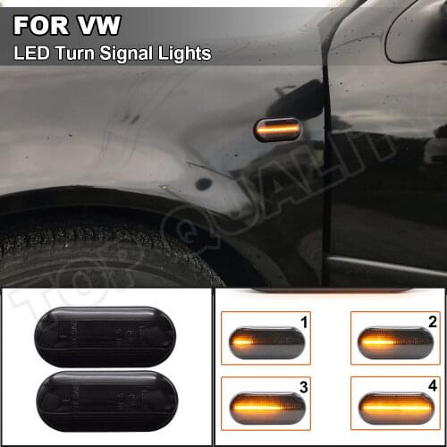 2x Smoked Dynamic LED Side Marker Indicator Blinker Lights For VW Bora Golf Mk4 Passat B5 Jetta Seat Alhambra Cordoba Ford Focus