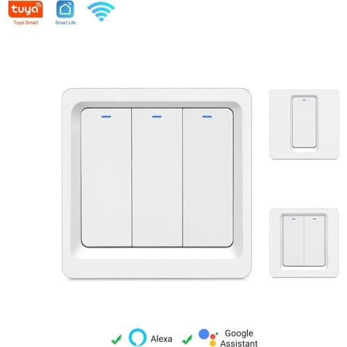 Tuya WiFi Smart Switch Wall Panel for Smart Home Automation EU UK Standard Work with Alexa Google Home 1 2 3 Gang