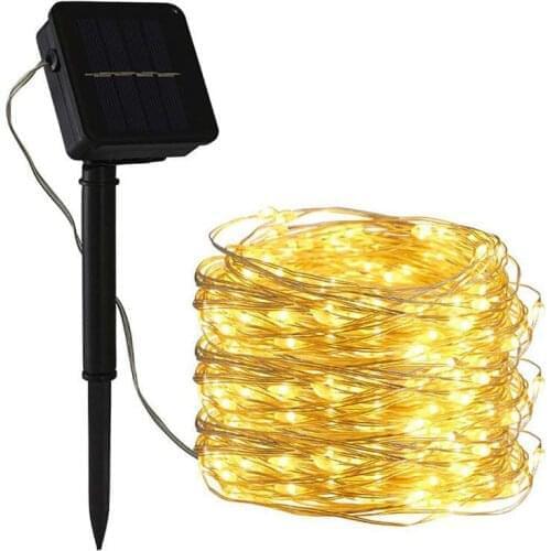 LED Outdoor Solar Lamp 100 / 200 LED Outdoor Solar String Lights for Fairy Holiday Christmas Party Garland Outdoor Wedding Decor