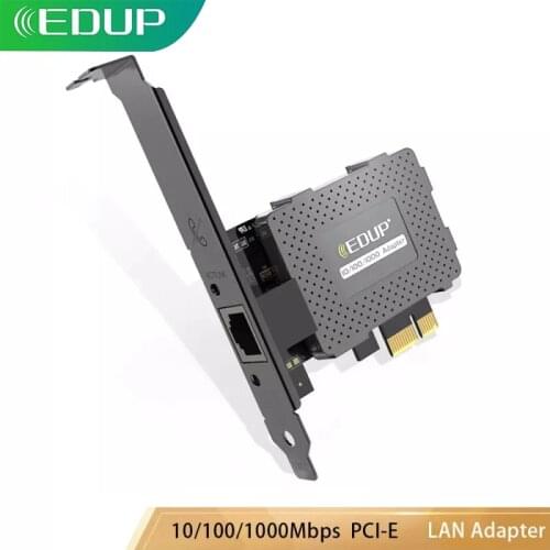 EDUP Ethernet Gigabit LAN Adapter Protective Cover 10/100/1000Mbps Network Card PCI-E RJ45 Converter Wake On Function for PC