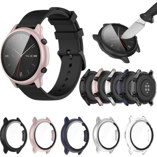 Tempered Glass Screen Integrated Protective Shell For Huami Amazfit GTR2 ESIM Bracelet Frame PC Protector Sleeve Accessorie