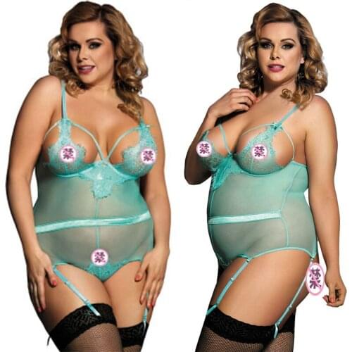 Woman Lace Bodysuit Plus Size 5XL Lace V Neck Body Suit Bodycon Sexy Body Back Bare Mesh Bodysuit Transparent 2021