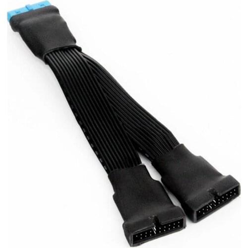 1pc 12cm 19-pin to USB 3.0 20-pin Extension Cable Durable 1 to 2 Power Extension Cable Motherboard Cables For PC Computer