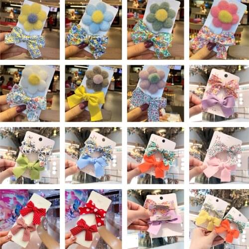 2 Pcs/Set Flower Baby Hair Clips Bows Kids Girl Hair Clip Children Hairpin Haarspeldjes Barrettes Baby Hair Accessories