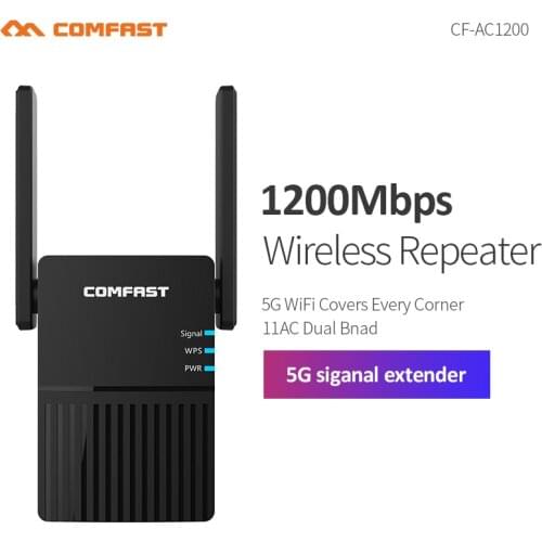 AC1200 Dual Band 2.4+5.8GhzWireless WiFi Repeater 1200Mbps Signal Booster WiFi Amplifier 802.11AC Access Point