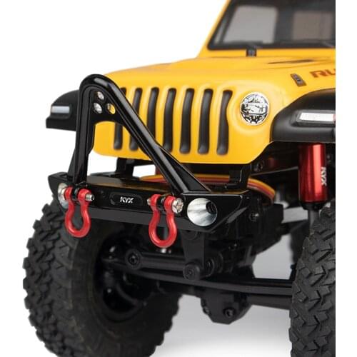 Aluminum metal Front Bumper w/ Shackle for Axial SCX24 C10 Deadbolt JLU black RC truck RC car Upgrade parts accessories