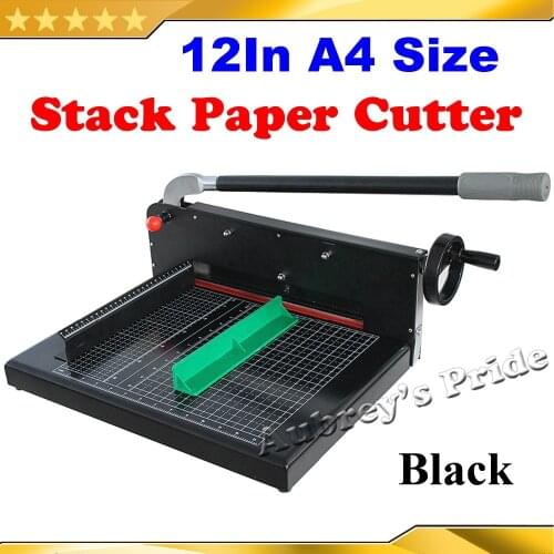 Free Shipping Brand New Black Heavy Duty 15KG All Metal Steel Ream Guillotine 12Inch(310mm) A4 SIze Stack Paper Cutter